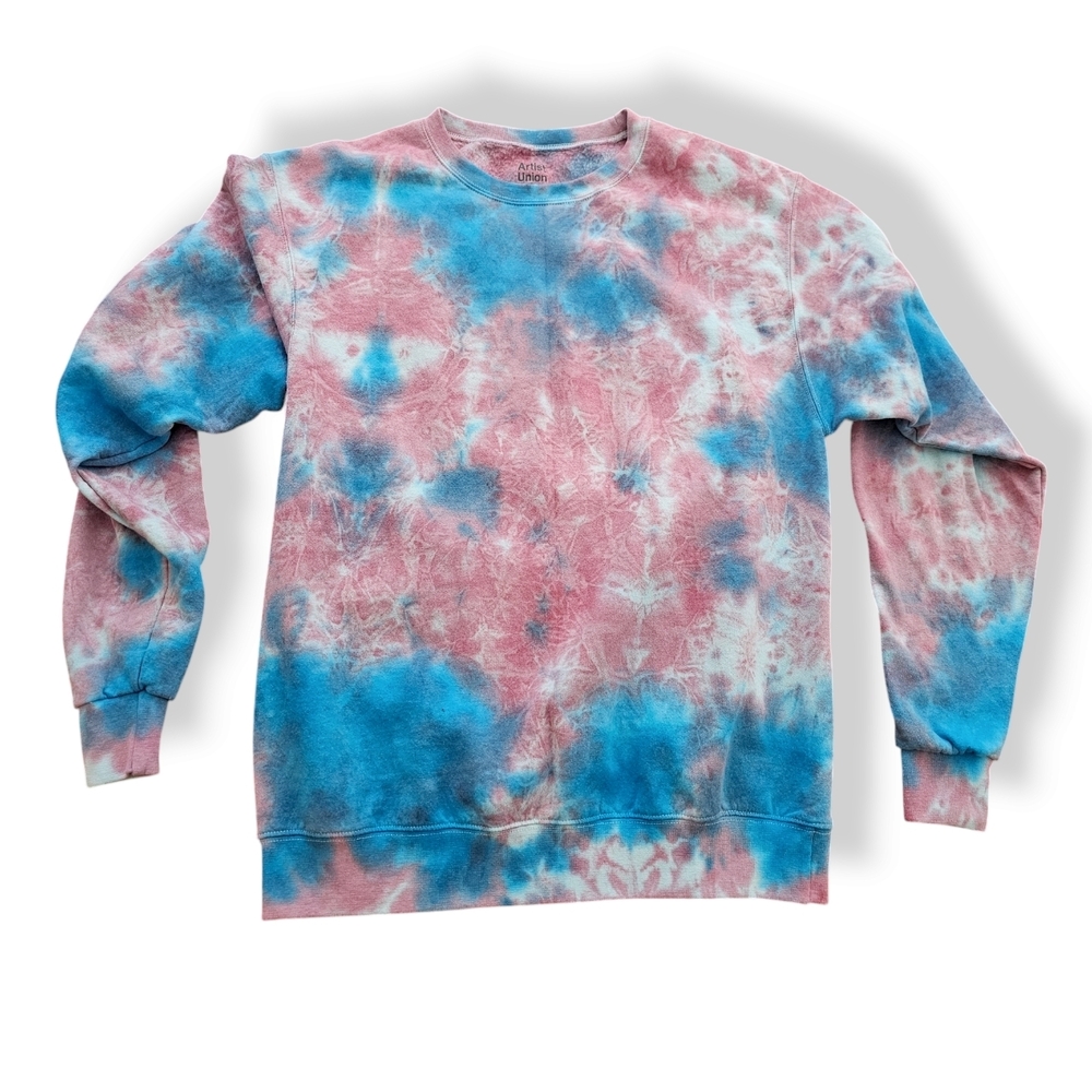Artist Union Clothing Co. Blue & Red Pink Tie-Dye Sweatshirt